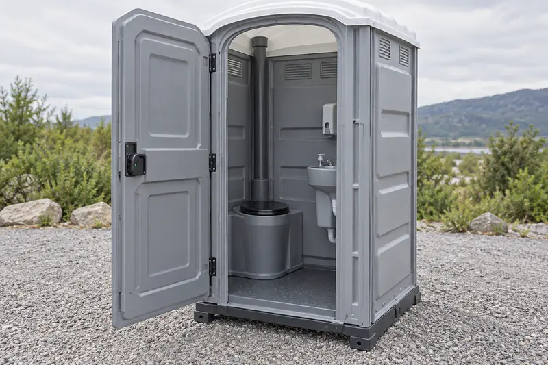 Upgraded portable toilet and interior fittings