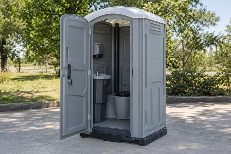 Open upgraded portable toilet
